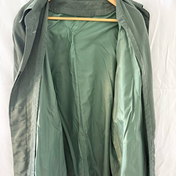 Women’s Green Trench Coat - Classic Long Overcoat - Picture 4 of 6